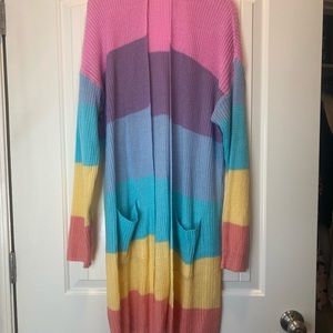Rainbow Pastel Plus-Size Cardigan 2XL